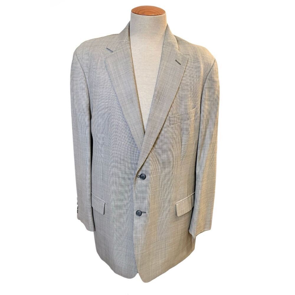 Alan Flusser Houndstooth Sport Coat 46L 2-Button Single Vent Timeless Classic
